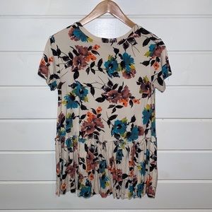Agnes & Dora floral peplum top